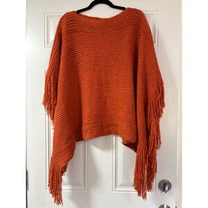 GWBG WOMENS WOOL PONCHO KNITTED SWEATER FRINGE CAPE PULLOVER SEQUIN ACCENTS
